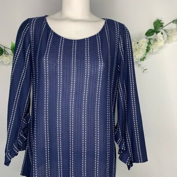 NWT | Anthropology | W5 Striped Ruffle Sleeve Top - Picture 5 of 7